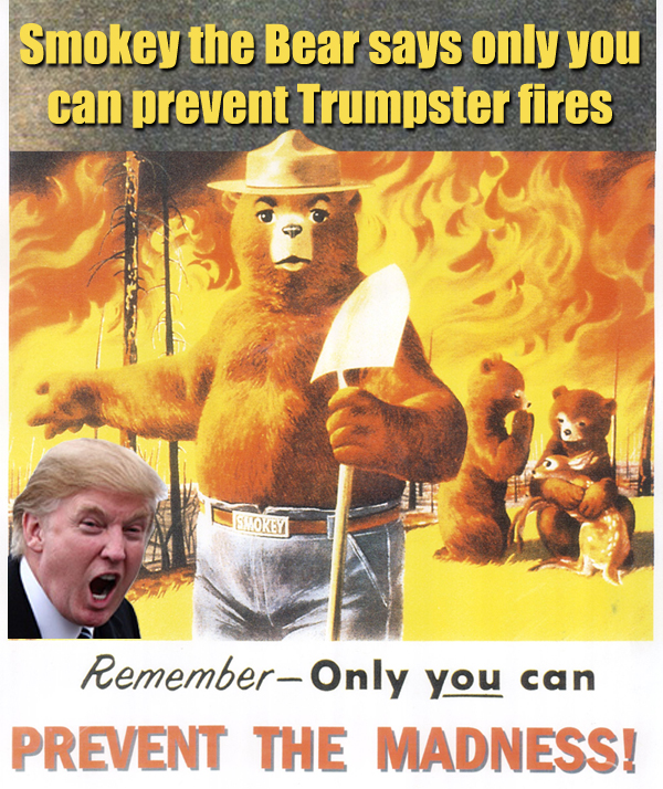 Smokey Bear and Donald Trump